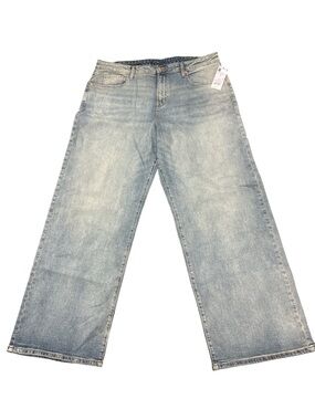 wild fable Men's Light Wash Relaxed Wide-Leg Jeans